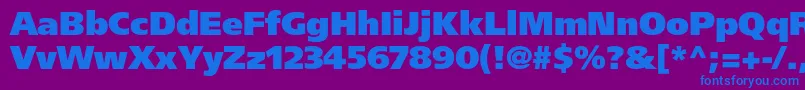 FrutigerltstdUltrablack-fontti – siniset fontit violetilla taustalla
