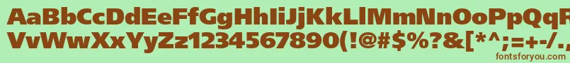 FrutigerltstdUltrablack Font – Brown Fonts on Green Background