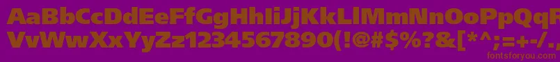 FrutigerltstdUltrablack-fontti – ruskeat fontit violetilla taustalla