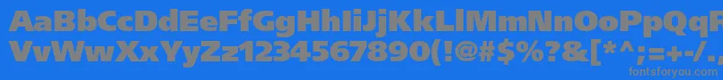 FrutigerltstdUltrablack-fontti – harmaat kirjasimet sinisellä taustalla