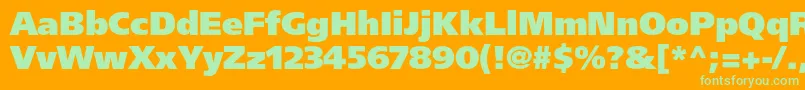 FrutigerltstdUltrablack-fontti – vihreät fontit oranssilla taustalla