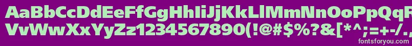 FrutigerltstdUltrablack-fontti – vihreät fontit violetilla taustalla