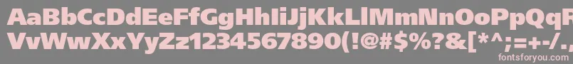 FrutigerltstdUltrablack-fontti – vaaleanpunaiset fontit harmaalla taustalla