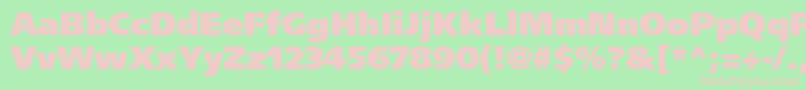 FrutigerltstdUltrablack-fontti – vaaleanpunaiset fontit vihreällä taustalla