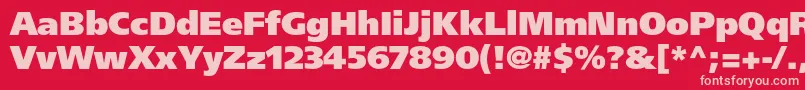 FrutigerltstdUltrablack-fontti – vaaleanpunaiset fontit punaisella taustalla