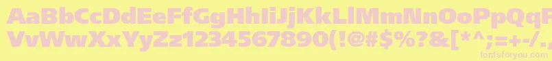 FrutigerltstdUltrablack Font – Pink Fonts on Yellow Background