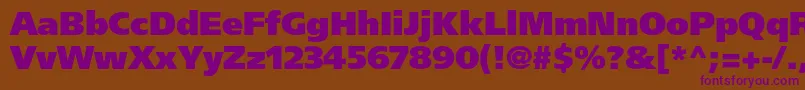 FrutigerltstdUltrablack Font – Purple Fonts on Brown Background