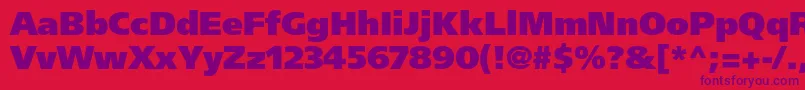 FrutigerltstdUltrablack Font – Purple Fonts on Red Background
