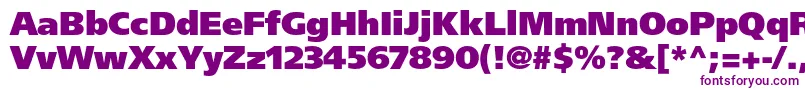 FrutigerltstdUltrablack-Schriftart – Violette Schriften auf weißem Hintergrund