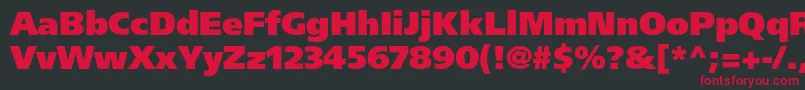 FrutigerltstdUltrablack Font – Red Fonts on Black Background