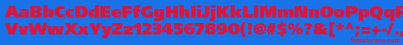 FrutigerltstdUltrablack Font – Red Fonts on Blue Background