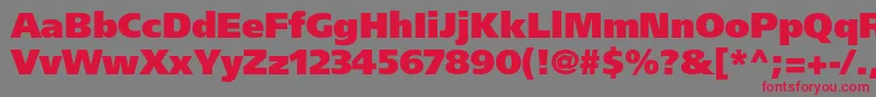 FrutigerltstdUltrablack Font – Red Fonts on Gray Background