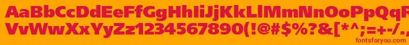 FrutigerltstdUltrablack Font – Red Fonts on Orange Background