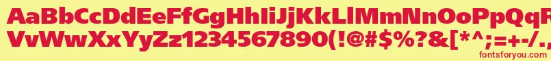 フォントFrutigerltstdUltrablack – 赤い文字の黄色い背景