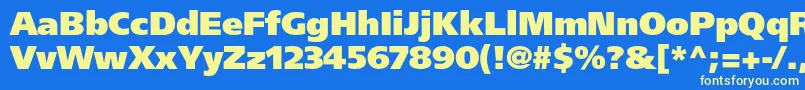 FrutigerltstdUltrablack Font – Yellow Fonts on Blue Background