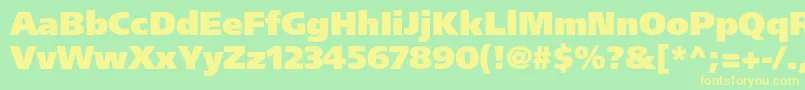 FrutigerltstdUltrablack Font – Yellow Fonts on Green Background