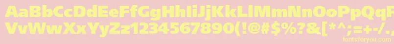 FrutigerltstdUltrablack-fontti – keltaiset fontit vaaleanpunaisella taustalla