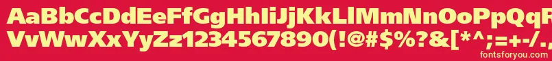 フォントFrutigerltstdUltrablack – 黄色の文字、赤い背景