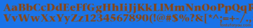 フォントStoneSerifItcBold – 茶色の文字が青い背景にあります。