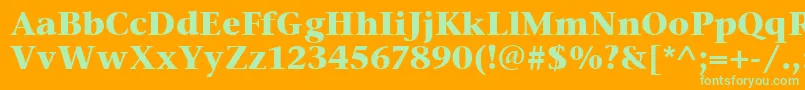 Шрифт StoneSerifItcBold – зелёные шрифты на оранжевом фоне