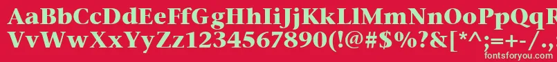 フォントStoneSerifItcBold – 赤い背景に緑の文字