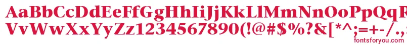 フォントStoneSerifItcBold – 白い背景に赤い文字