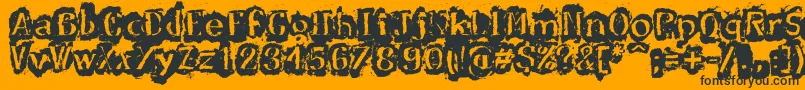 DfStromboli-Schriftart – Schwarze Schriften auf orangefarbenem Hintergrund