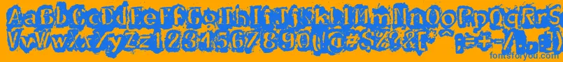 DfStromboli Font – Blue Fonts on Orange Background