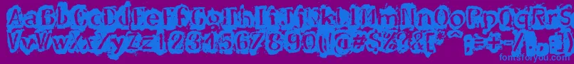 DfStromboli Font – Blue Fonts on Purple Background