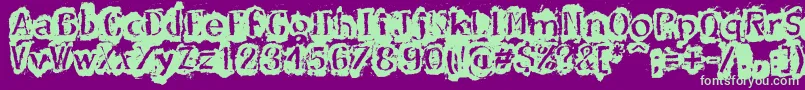 DfStromboli Font – Green Fonts on Purple Background