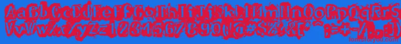 DfStromboli Font – Red Fonts on Blue Background