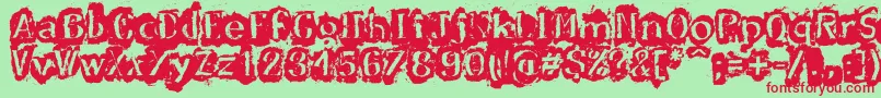 DfStromboli Font – Red Fonts on Green Background