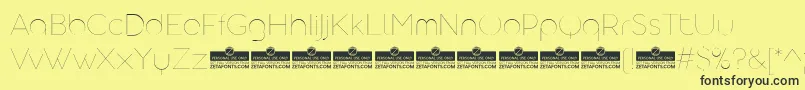 AristotelicaDisplayHairlineTrial-Schriftart – Schwarze Schriften auf gelbem Hintergrund