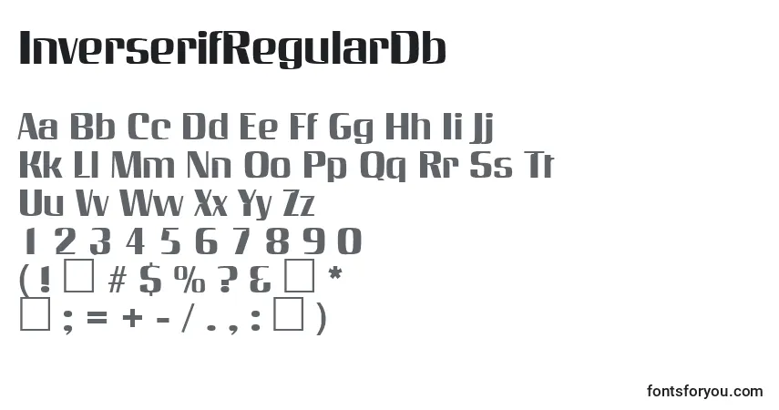 InverserifRegularDbフォント–アルファベット、数字、特殊文字
