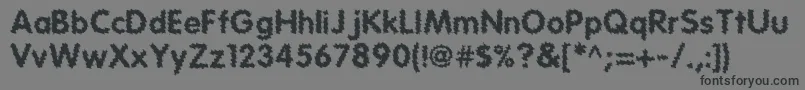 フォントTearTear2 – 黒い文字の灰色の背景
