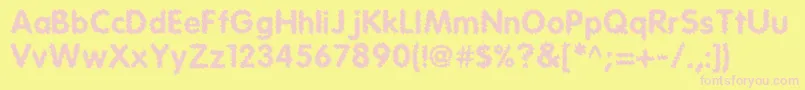 TearTear2-fontti – vaaleanpunaiset fontit keltaisella taustalla