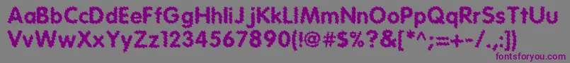 フォントTearTear2 – 紫色のフォント、灰色の背景