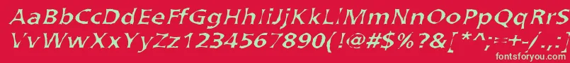 ArvadaNormal Font – Green Fonts on Red Background