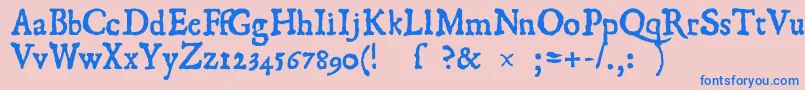 1550 Font – Blue Fonts on Pink Background