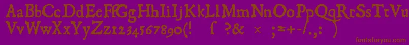 1550 Font – Brown Fonts on Purple Background
