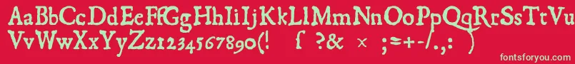 フォント1550 – 赤い背景に緑の文字