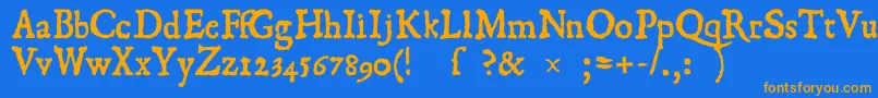 1550 Font – Orange Fonts on Blue Background