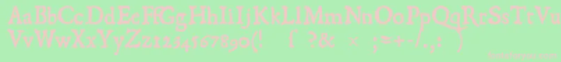 1550 Font – Pink Fonts on Green Background