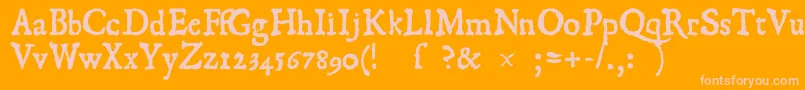 1550 Font – Pink Fonts on Orange Background