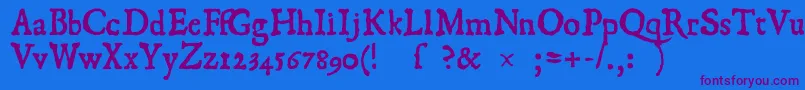 1550 Font – Purple Fonts on Blue Background