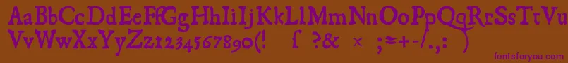 1550 Font – Purple Fonts on Brown Background