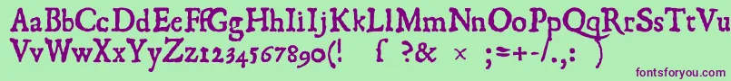 1550 Font – Purple Fonts on Green Background