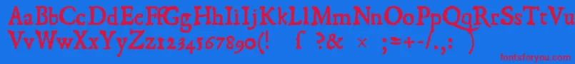1550 Font – Red Fonts on Blue Background
