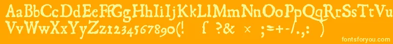 1550 Font – Yellow Fonts on Orange Background