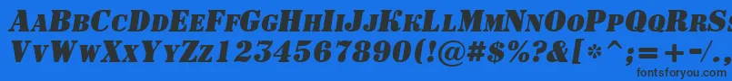 ASignboardcpsBolditalic Font – Black Fonts on Blue Background